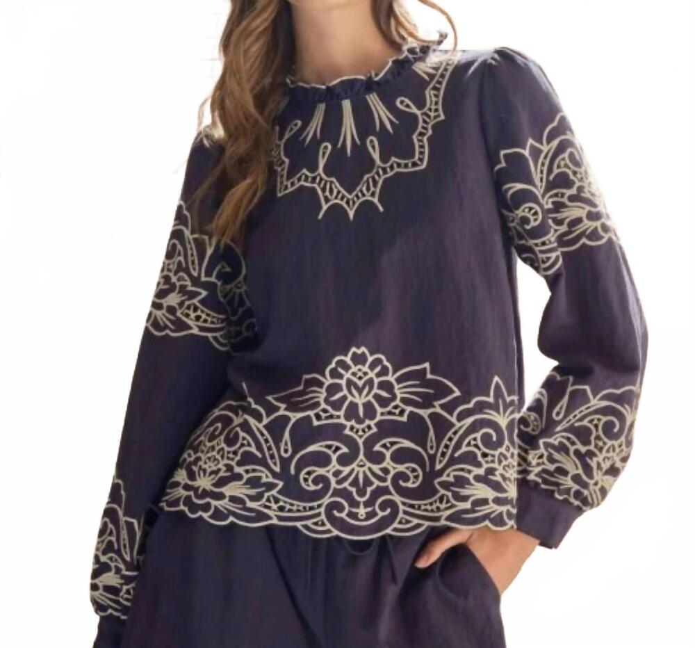 NEW AARON & AMBER evening tide top in navy